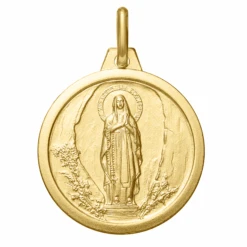 Médaille Vierge De Lourdes - Or Jaune 18ct