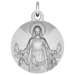 Médaille Vierge Aux Colombes - Argent Massif