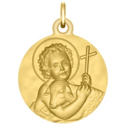 Médaille Saint Jean-Baptiste - Or Jaune 9ct