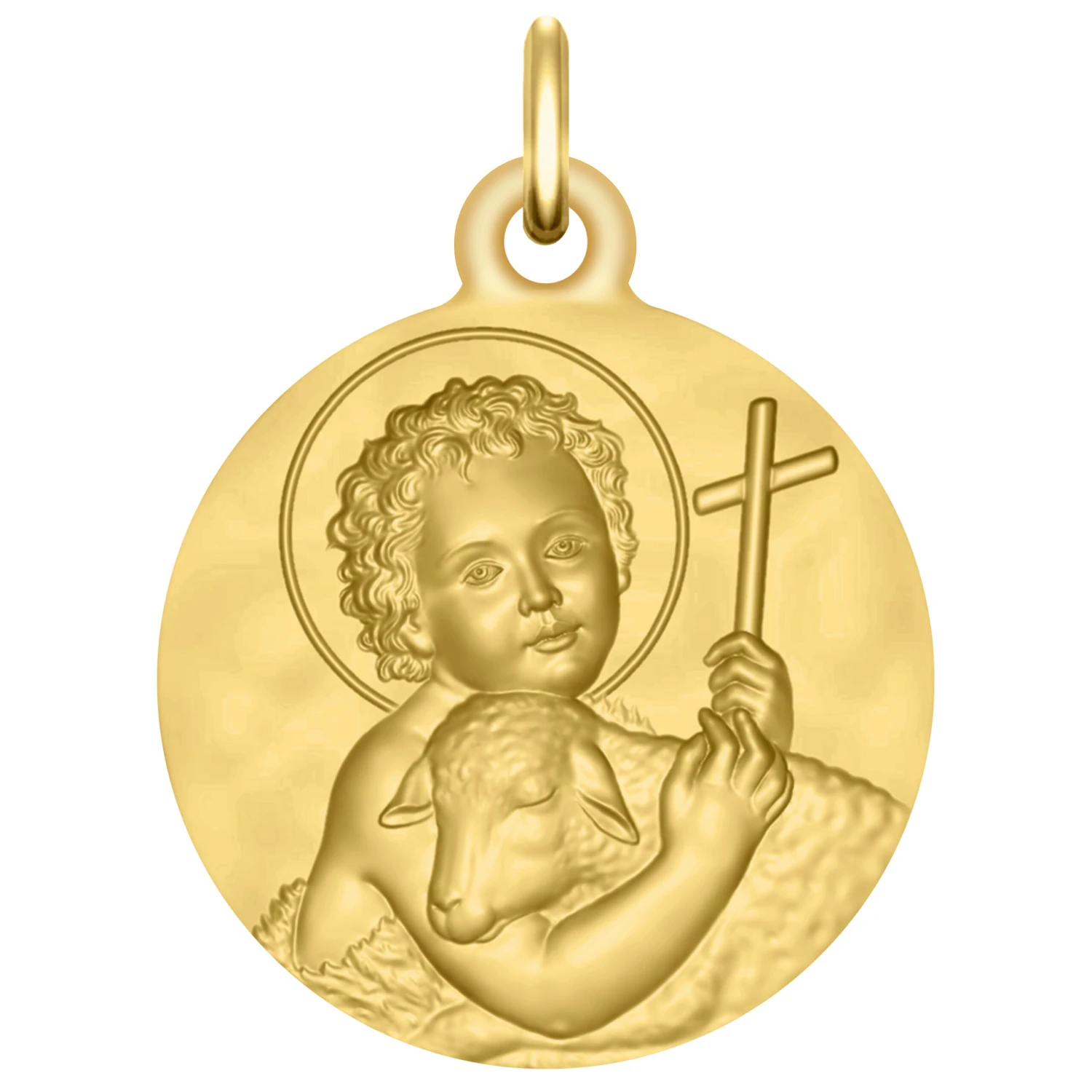 Médaille Saint Jean-Baptiste - Or Jaune 9ct 3 Médaille Saint Jean-Baptiste - Or Jaune 9ct