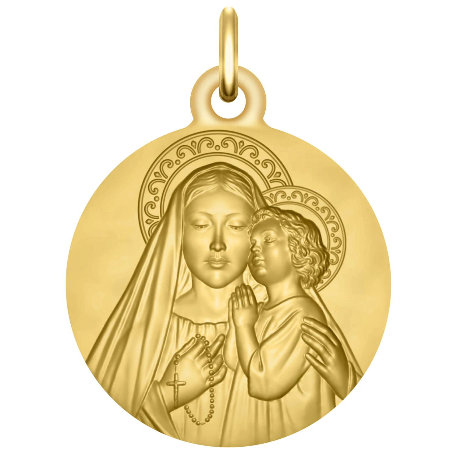Médaille Notre Dame Du Rosaire - Or Jaune 9ct 3 Médaille Notre Dame Du Rosaire - Or Jaune 9ct