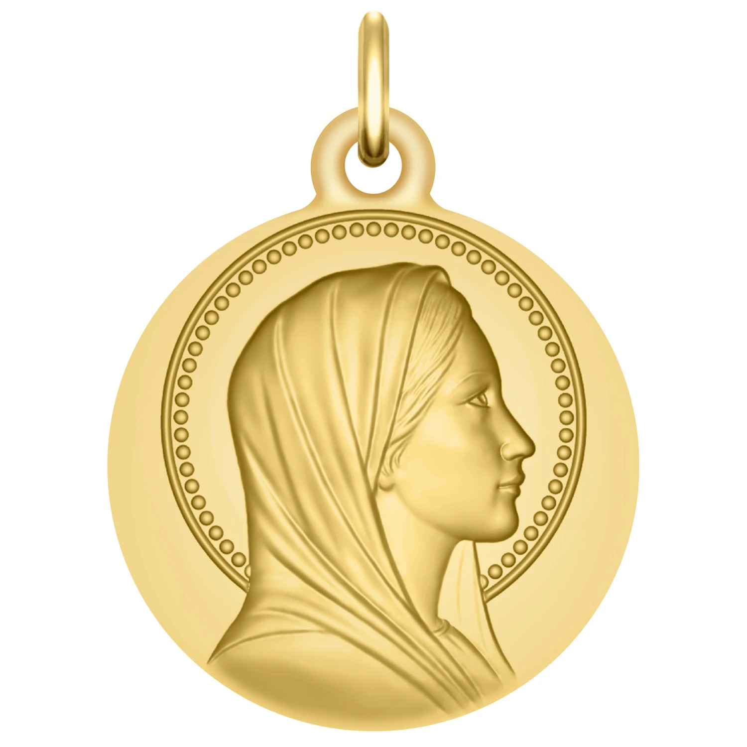 Médaille Vierge Perlée - Or Jaune 18ct 3 Médaille Vierge Perlée - Or Jaune 18ct