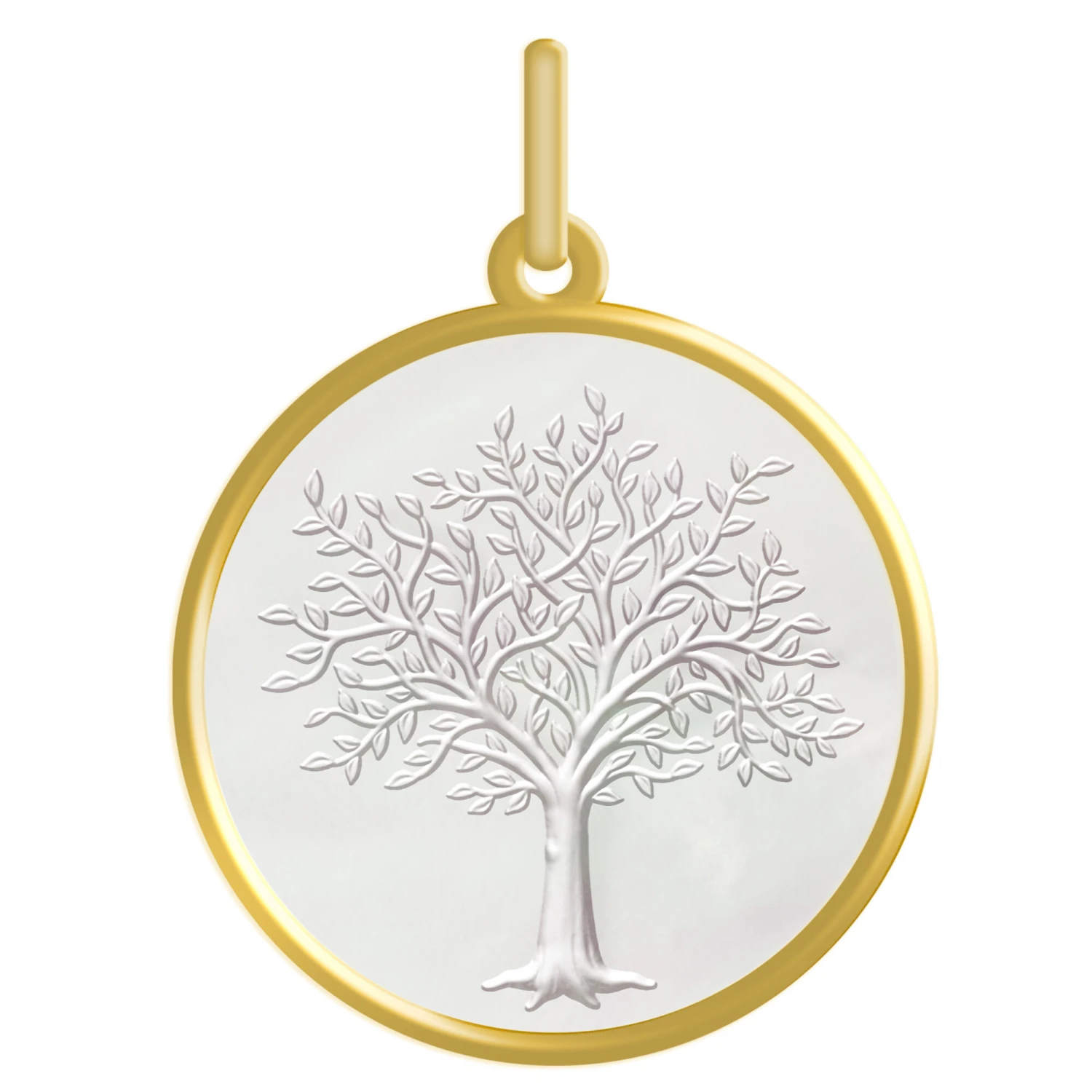 Médaille Arbre De Vie Princier - Or Jaune 18ct & Nacre 2 Médaille Arbre De Vie Princier - Or Jaune 18ct & Nacre