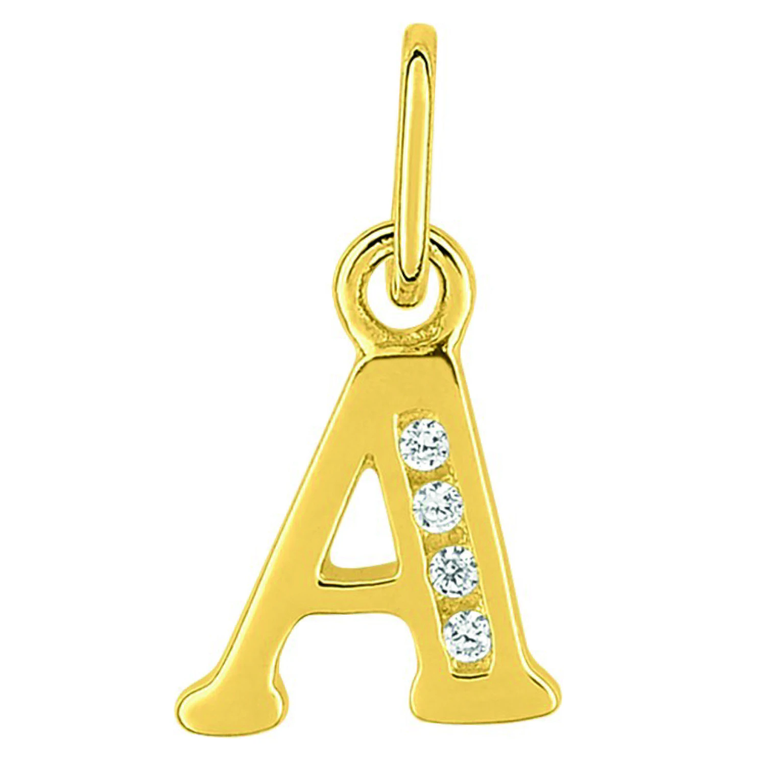 Pendentif Initiale Zirconium - Or Jaune 18ct 4 Pendentif Initiale Zirconium - Or Jaune 18ct – Image 2