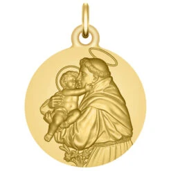 Médaille Saint Antoine De Padoue - Or Jaune 9ct