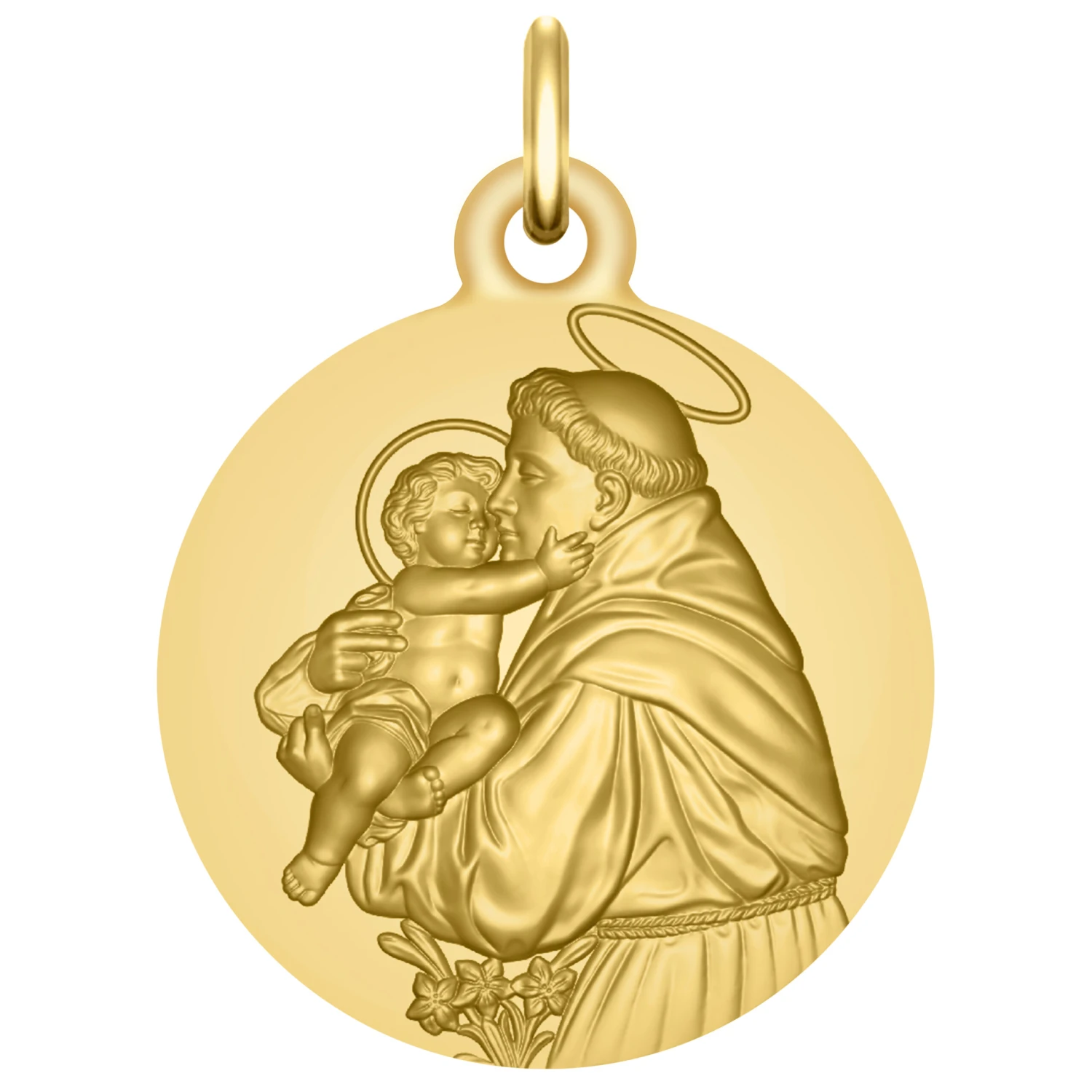 Médaille Saint Antoine De Padoue - Or Jaune 18ct 3 Médaille Saint Antoine De Padoue - Or Jaune 18ct