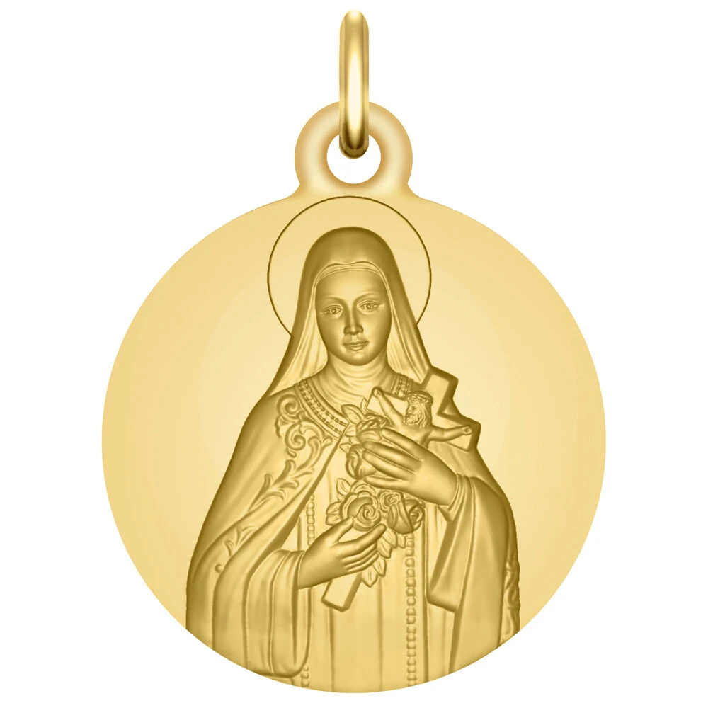 Médaille Sainte Thérèse De Lisieux - Or Jaune 9ct 3 Médaille Sainte Thérèse De Lisieux - Or Jaune 9ct