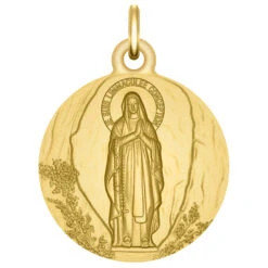 Médaille Notre Dame De Lourdes - Or Jaune 9ct