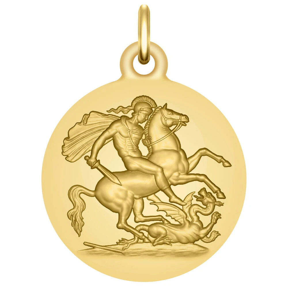Médaille Saint Georges - Or Jaune 9ct 3 Médaille Saint Georges - Or Jaune 9ct
