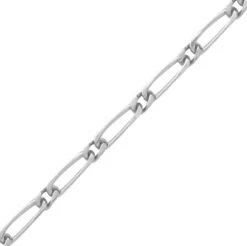 Chaine Gourmette Cheval Alternée - Argent Massif