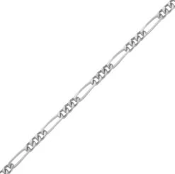 Chaine Gourmette Cheval Alternée Triple - Argent Massif