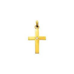 Croix Personnalisée - Diamant & Or Jaune 18ct