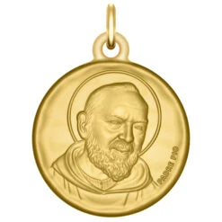 Médaille Saint Padre Pio - Or Jaune 18ct