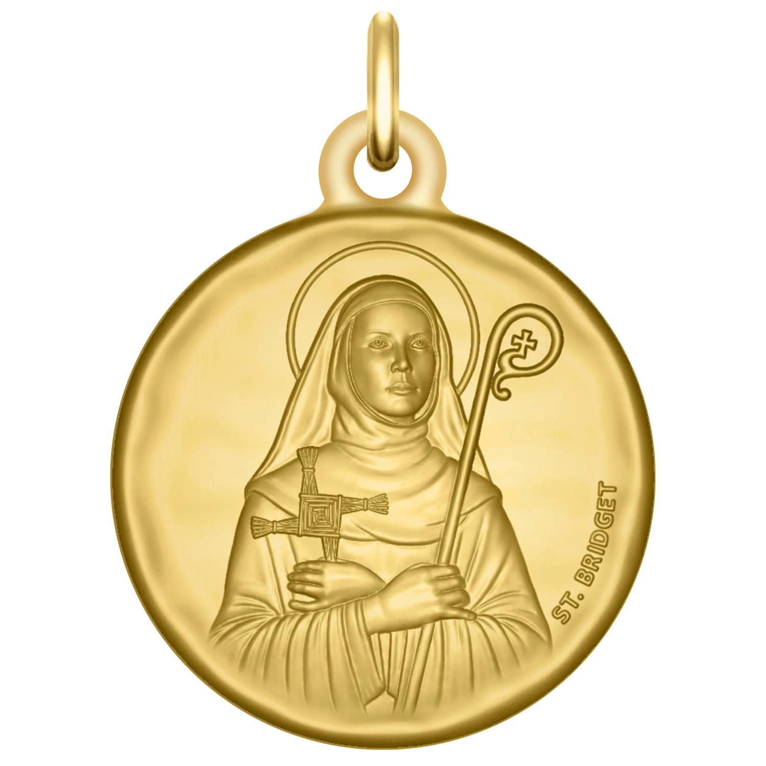 Médaille Sainte Brigitte - Or Jaune 18ct 3 Médaille Sainte Brigitte - Or Jaune 18ct