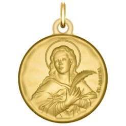 Médaille Sainte Agathe - Or Jaune 18ct