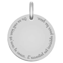 Médaille Citation "Le Petit Prince" - Or Blanc 18ct