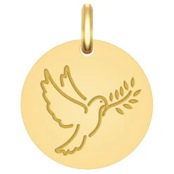 Médaille Colombe Au Rameau - Or Jaune 18ct