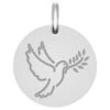 Médaille Colombe Au Rameau - Or Blanc 9ct 1 Médaille Colombe Au Rameau - Or Blanc 9ct -Maison de la Médaille Soldes medaille colombe au rameau product medium product