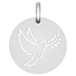 Médaille De La Colombe Au Rameau Ajourée - Argent Massif