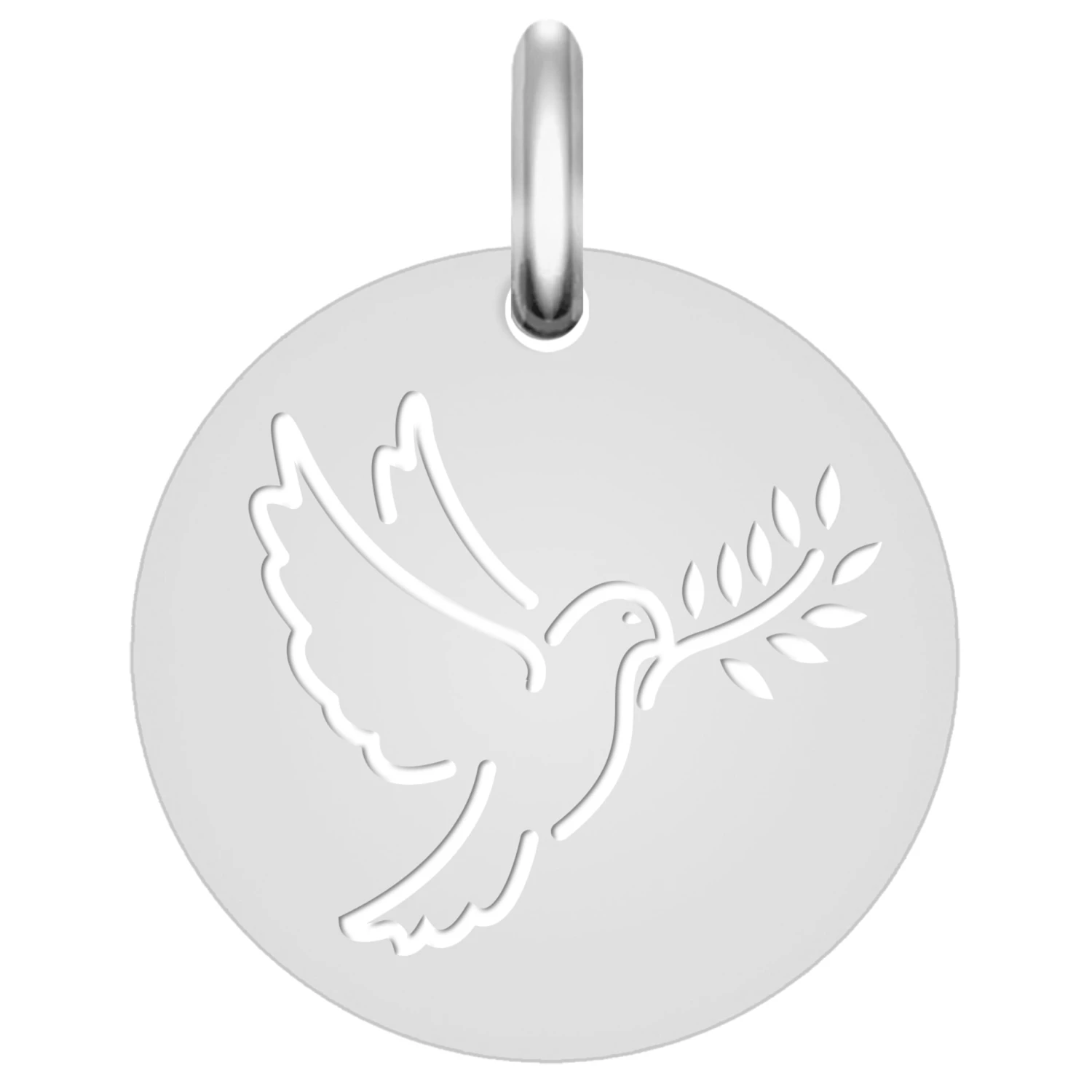 Médaille De La Colombe Au Rameau Ajourée - Argent Massif 3 Médaille De La Colombe Au Rameau Ajourée - Argent Massif