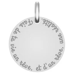 Médaille Fais De Ta Vie Un Rêve - Or Blanc 18cts