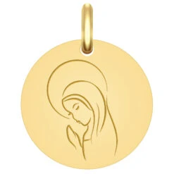 Médaille Vierge Sérénité - Or Jaune 18ct