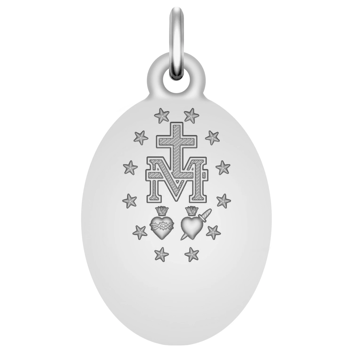 Médaille Vierge Miraculeuse Personnalisable - Or Blanc 18ct 4 Médaille Vierge Miraculeuse Personnalisable - Or Blanc 18ct – Image 2