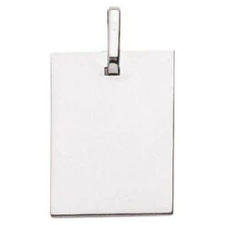 Pendentif Plaque Rectangle - Or Blanc 18ct