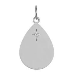 Pendentif Goutte étoilée - Diamant & Or Blanc 18ct
