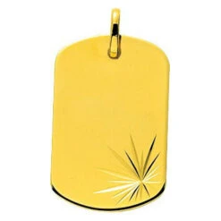 Pendentif Plaque Tonneau étoilée - Or Jaune 18ct