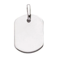 Pendentif Plaque Tonneau - Or Blanc 18ct