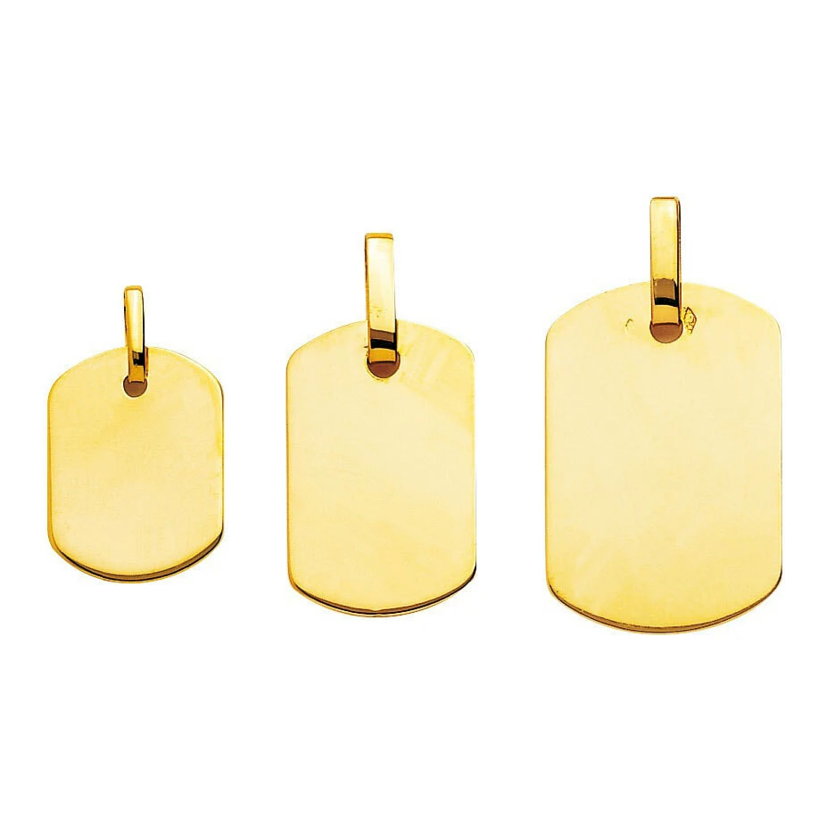 Pendentif Plaque Tonneau - Or Jaune 18ct 4 Pendentif Plaque Tonneau - Or Jaune 18ct – Image 2