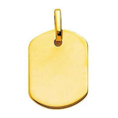 Pendentif Plaque Tonneau - Or Jaune 18ct 3 Pendentif Plaque Tonneau - Or Jaune 18ct